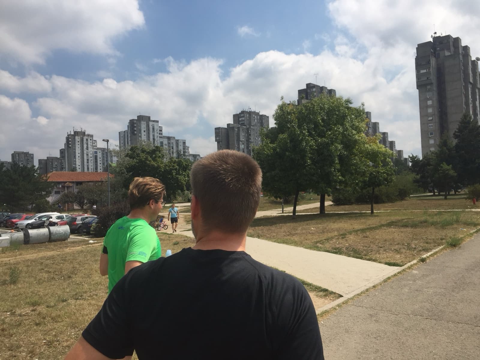 Ground level in the blocks, New Belgrade