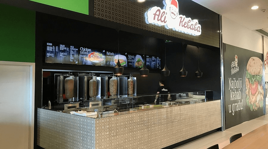 The kebab counter inside the station