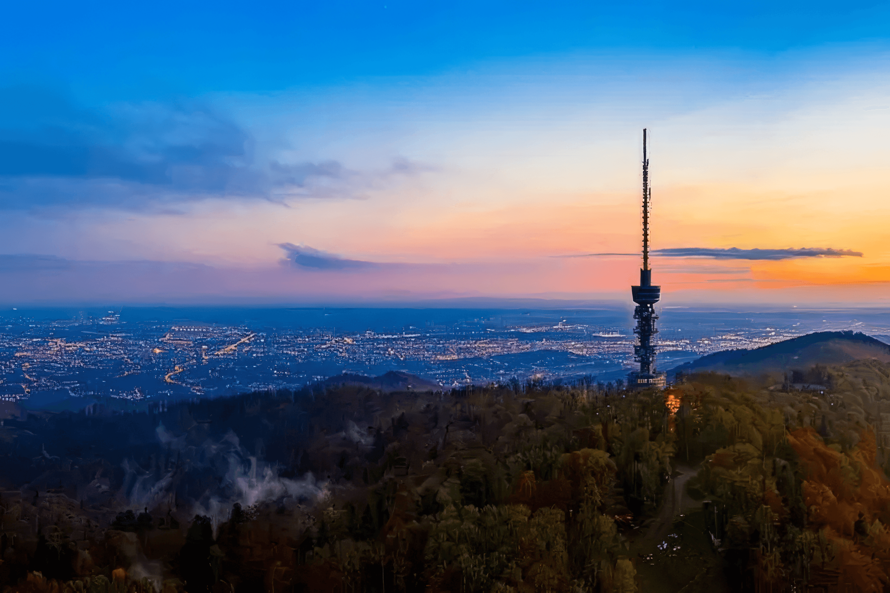 Sljeme, above Zagreb, at dusk